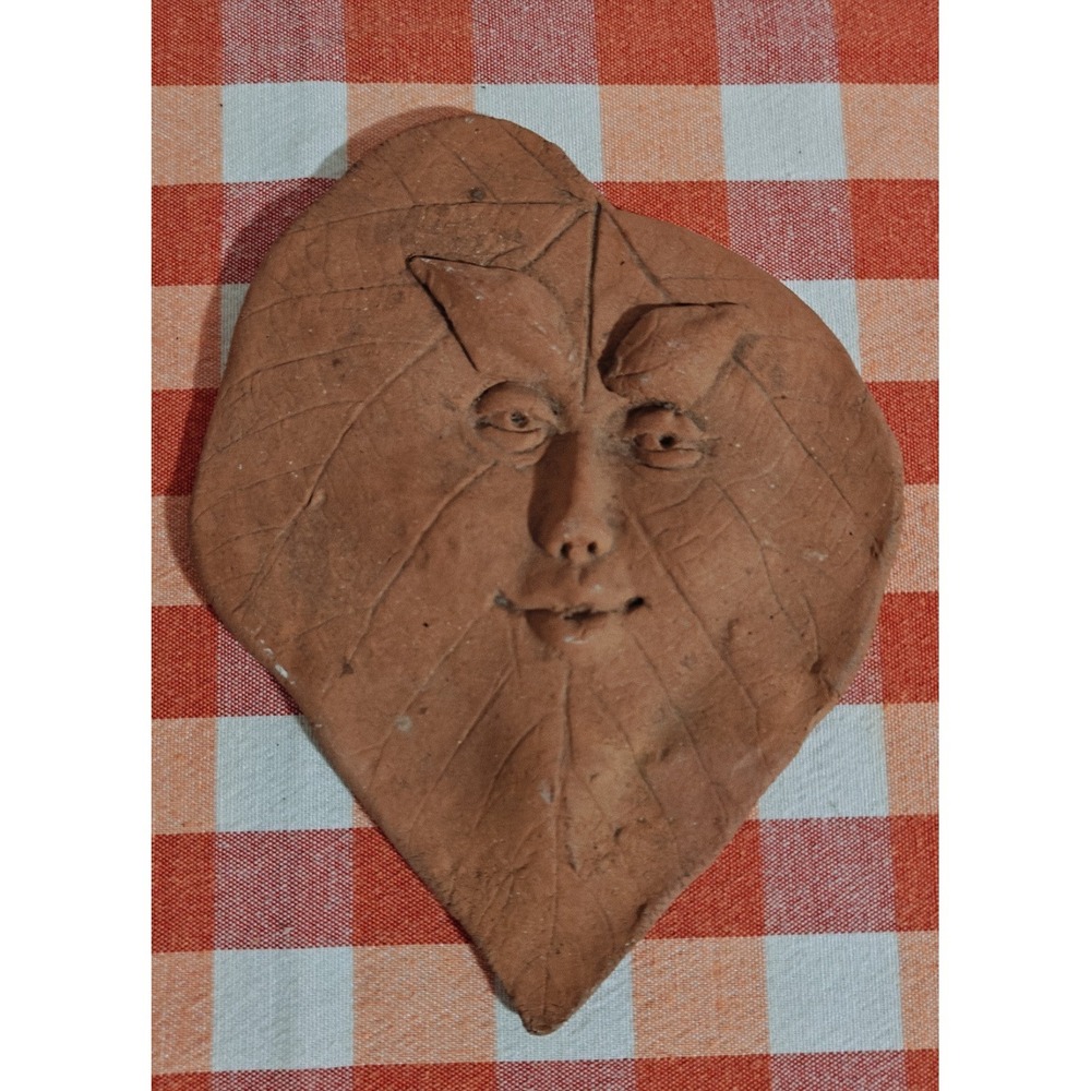Leaf Face‎ Mythical Man Classical Art Wall Sculpture Ancient Graffiti 2003